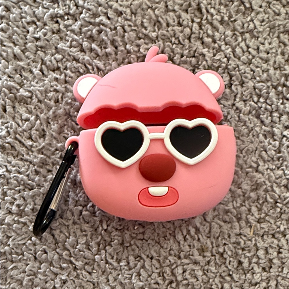 Pink Bear AirPods Case with Heart Sunglasses - NWOT